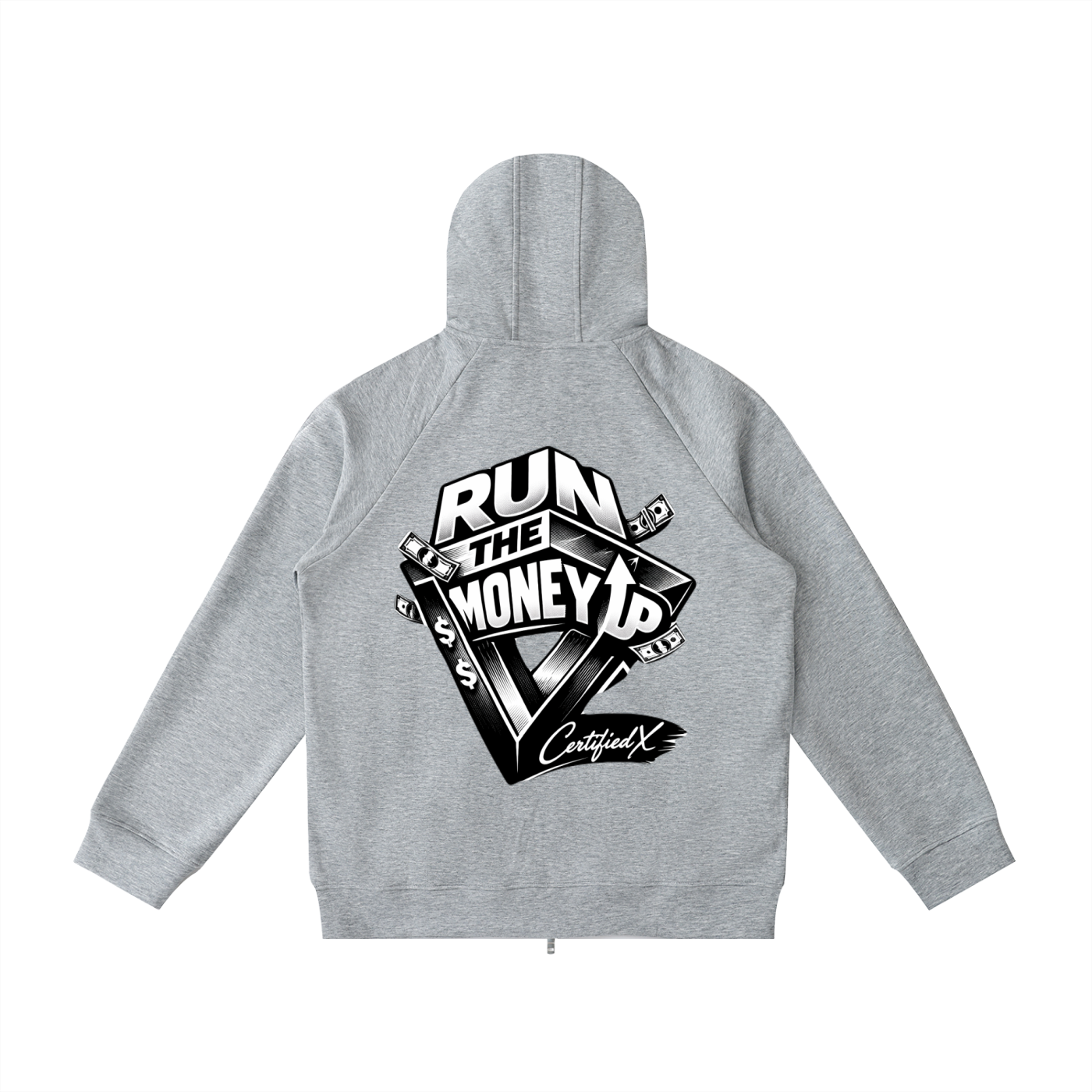 Heavyweight Raglan Sleeve Zip Hoodie