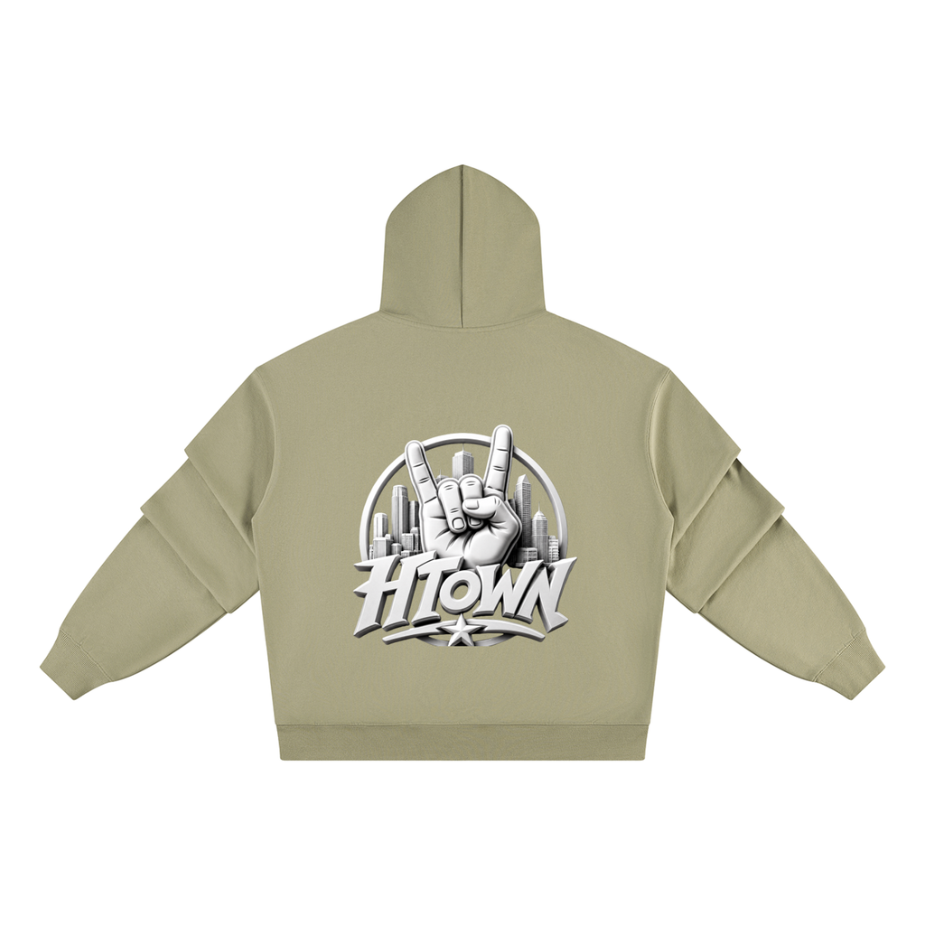 Unisex Heavyweight Ruched Sleeves Hoodie