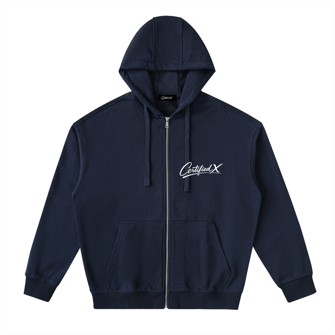 Drop-Shoulder Zip Up Hoodie