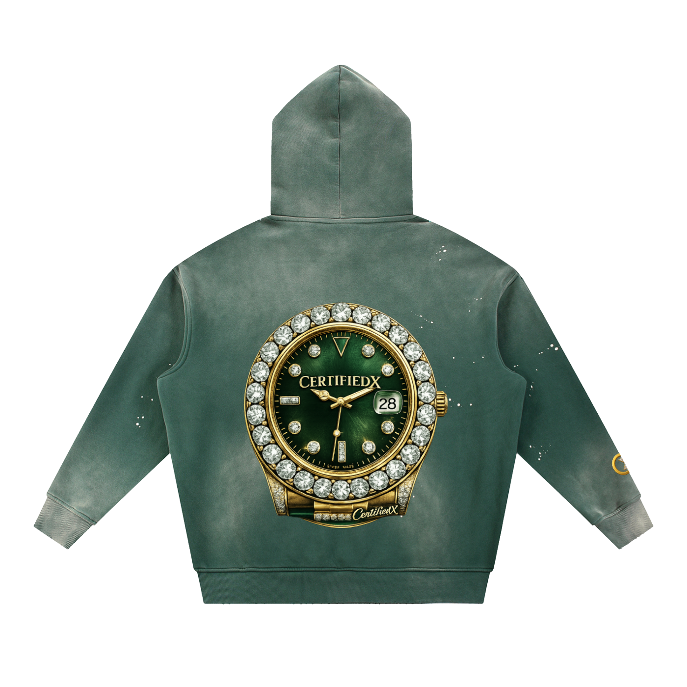 Vintage Washed Frayed Fleece Hoodie