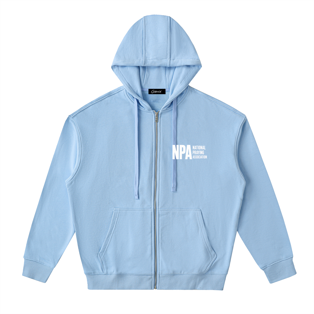 Drop-Shoulder Zip Up Hoodie