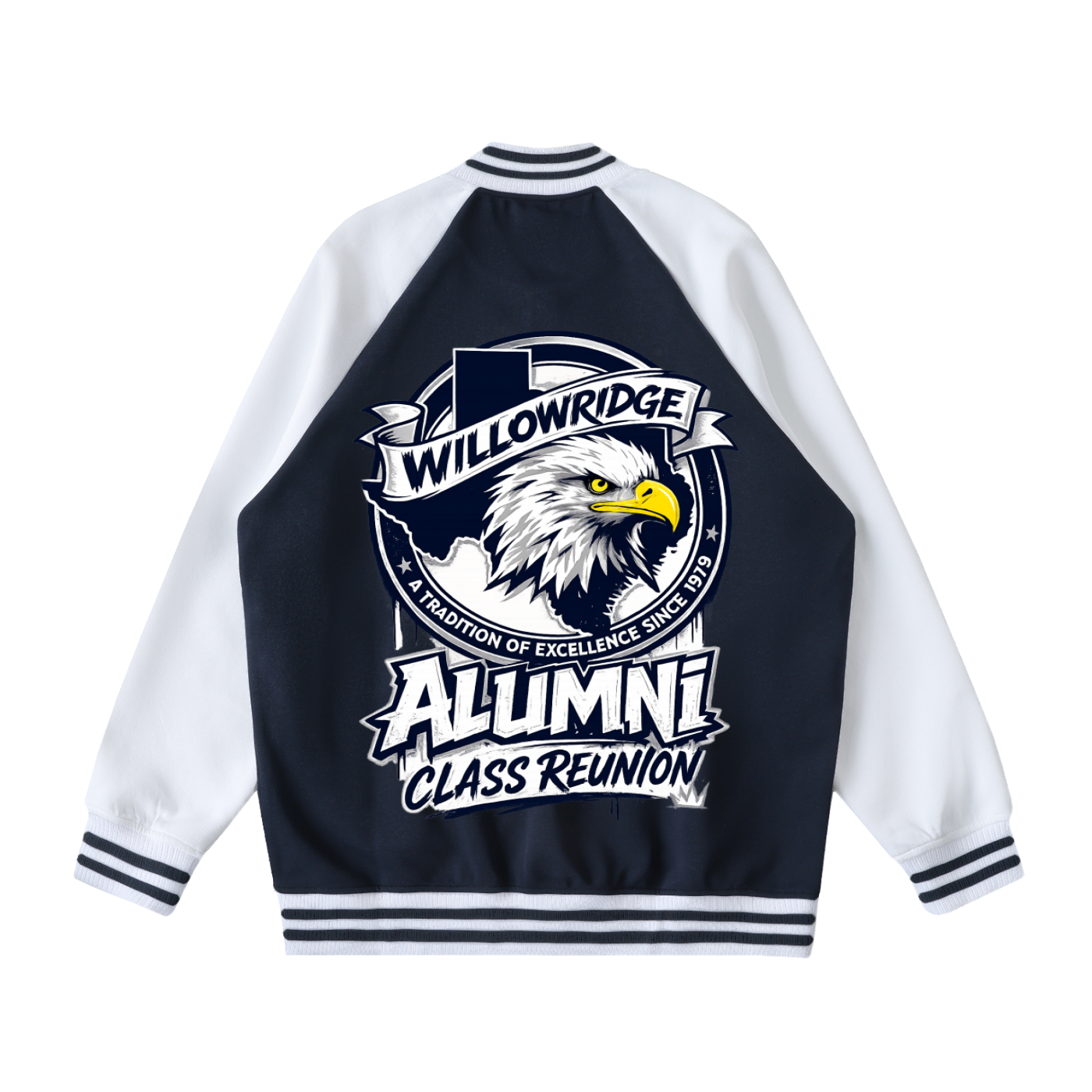 Two Tone Raglan Sleeve Varsity Jacket