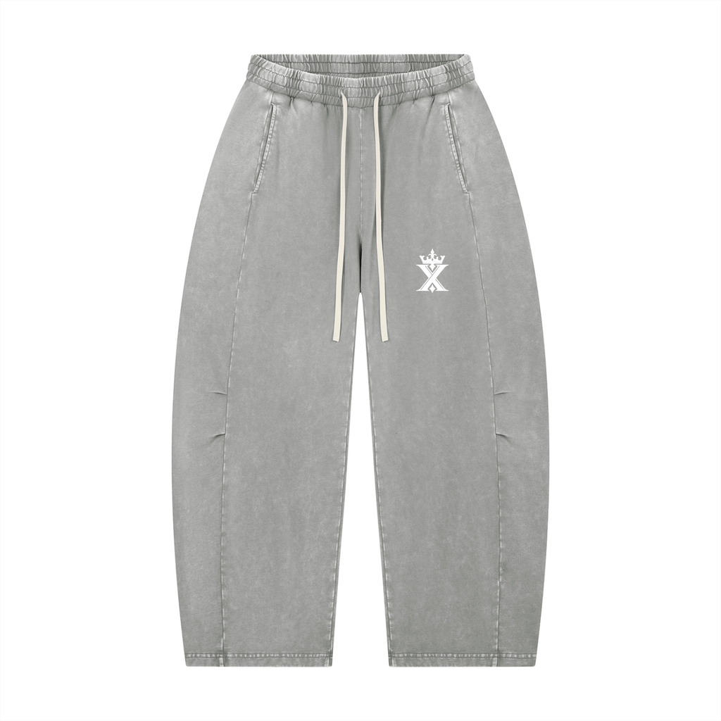 Unisex Mineral Wash Barrel Leg Pants