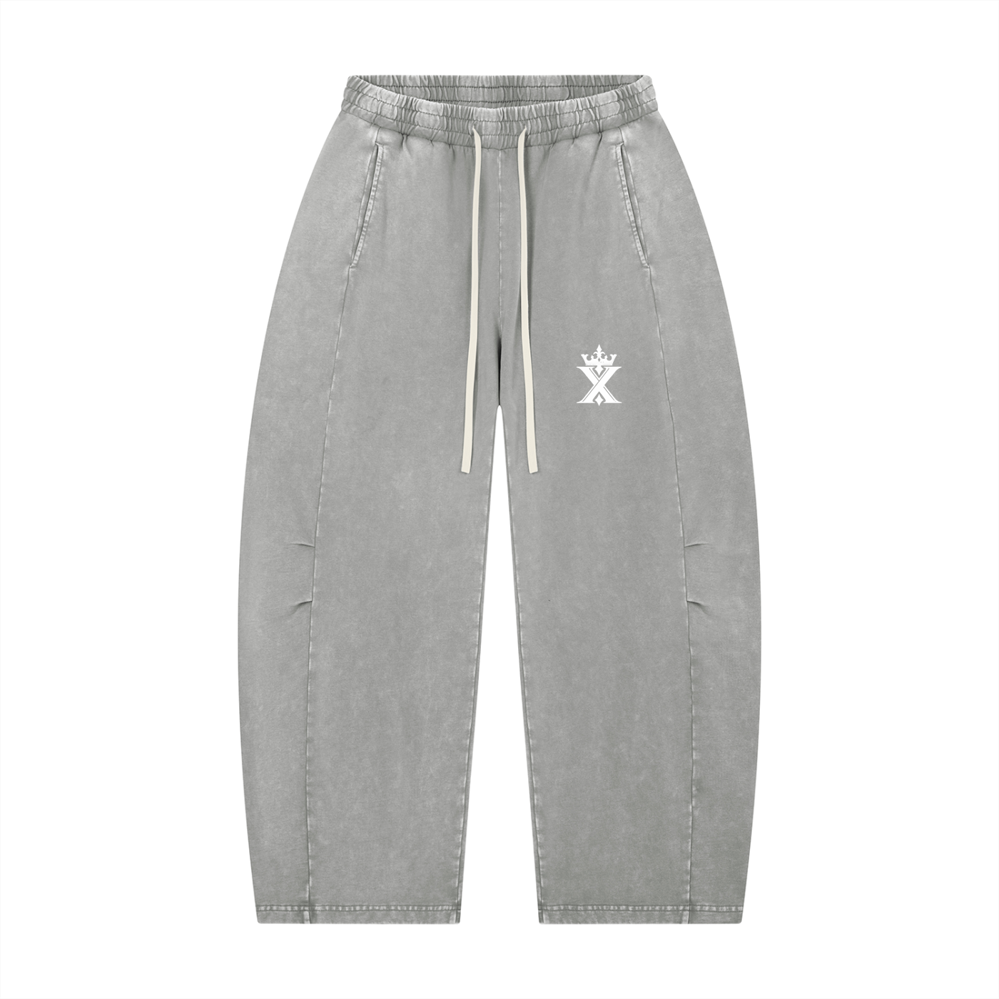 Unisex Mineral Wash Barrel Leg Pants