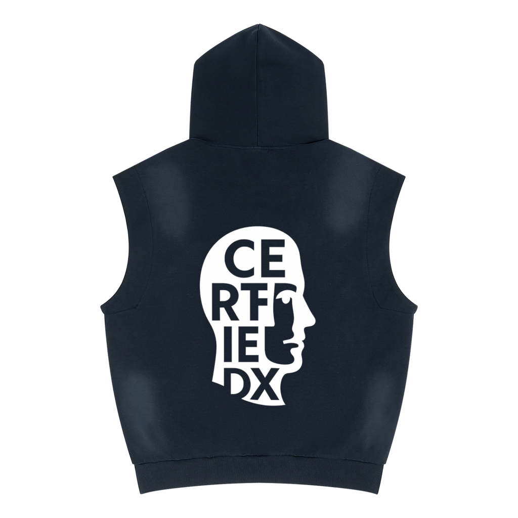 Unisex Vintage Wash Sun Fade Sleeveless Hoodie