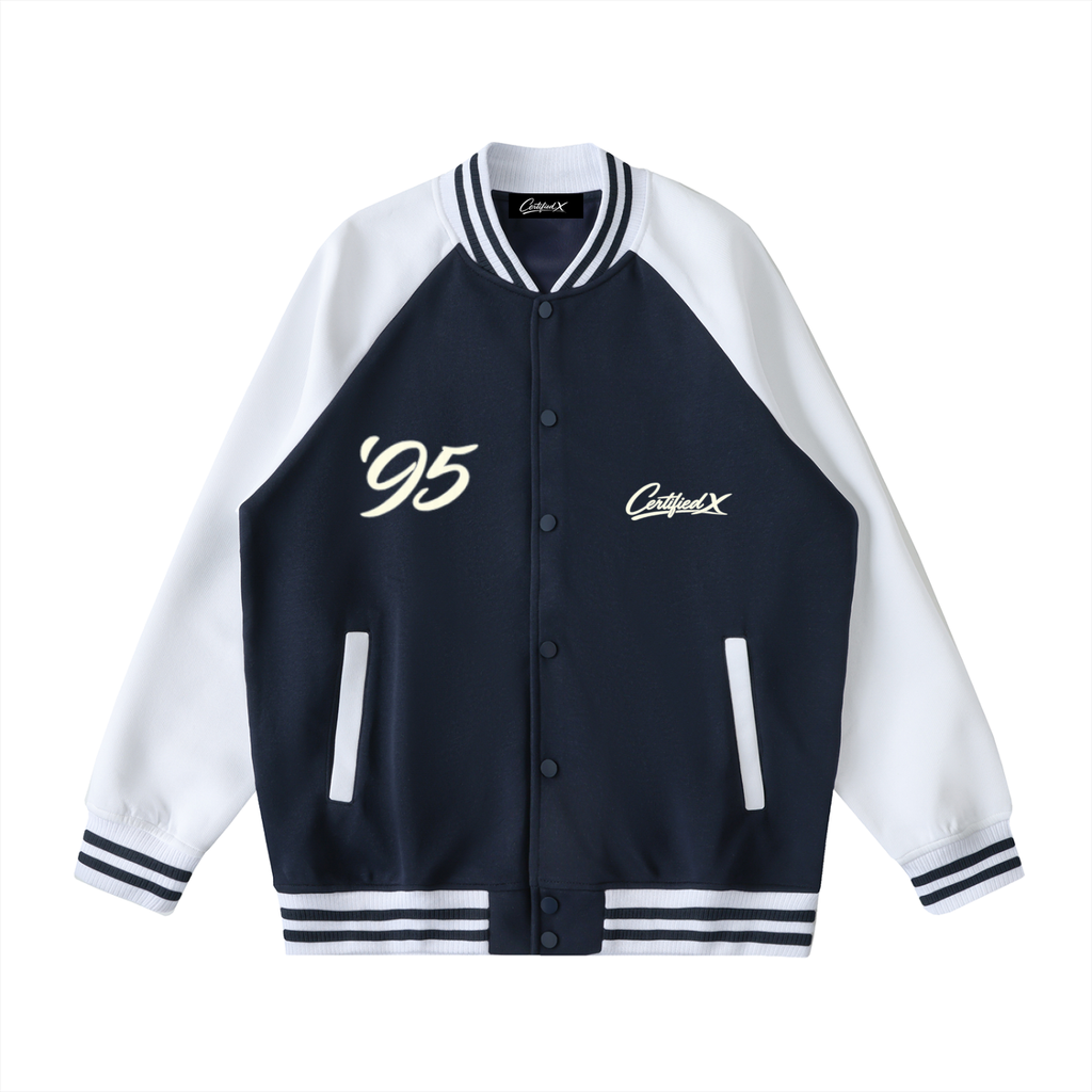 Two Tone Raglan Sleeve Varsity Jacket