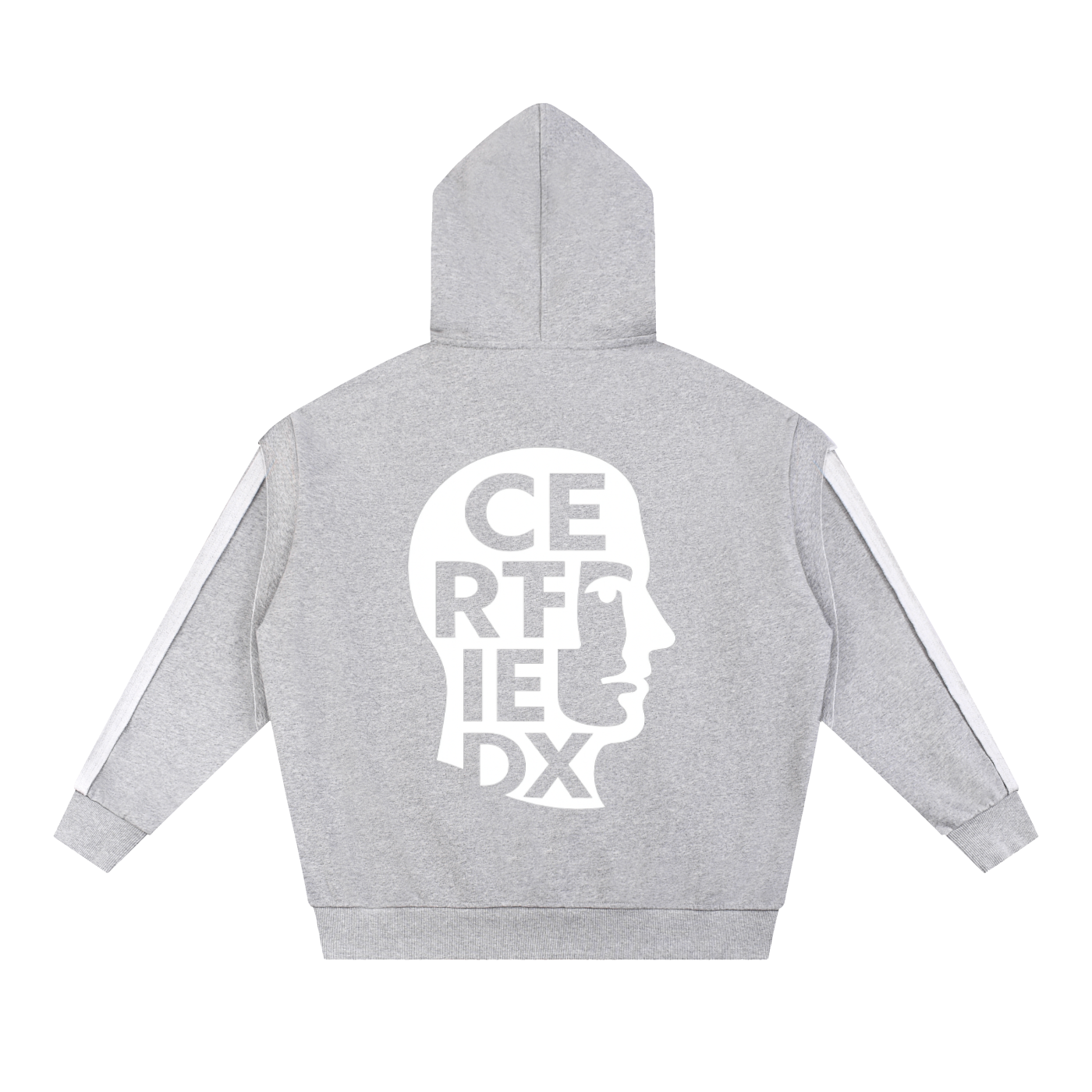 Contrast Tape Raw Edge Double Layered Zip Hoodie