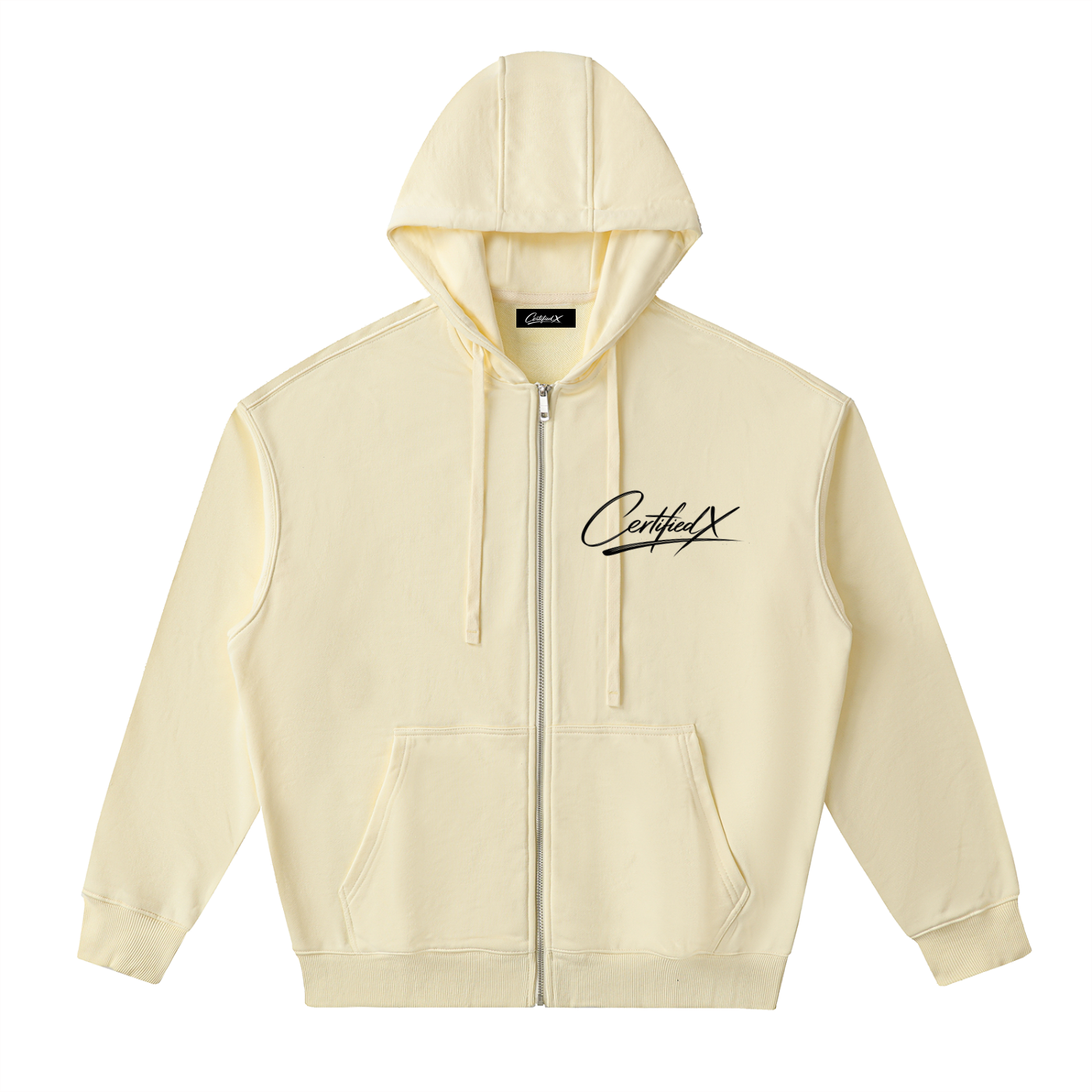 Drop-Shoulder Zip Up Hoodie