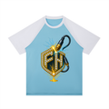 Contrast Raglan Sleeve Mesh T-Shirt