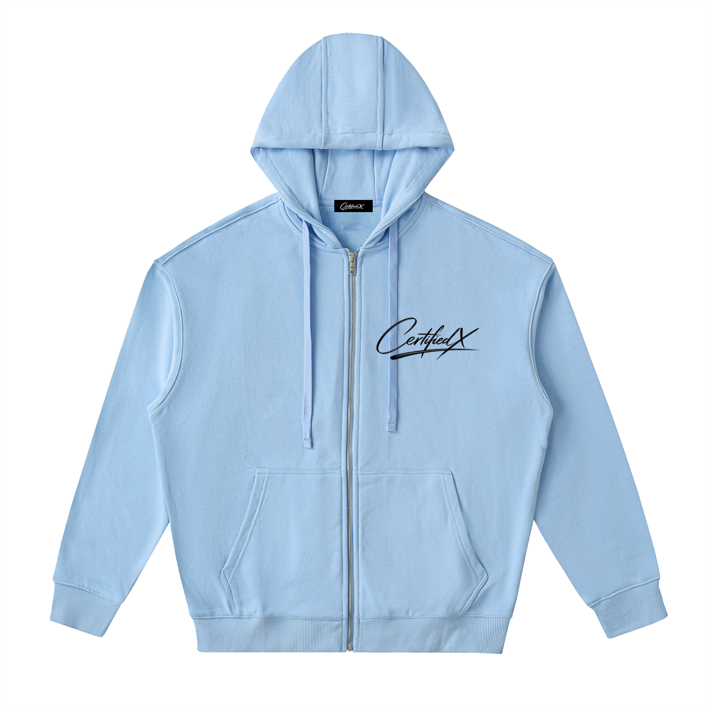Drop-Shoulder Zip Up Hoodie