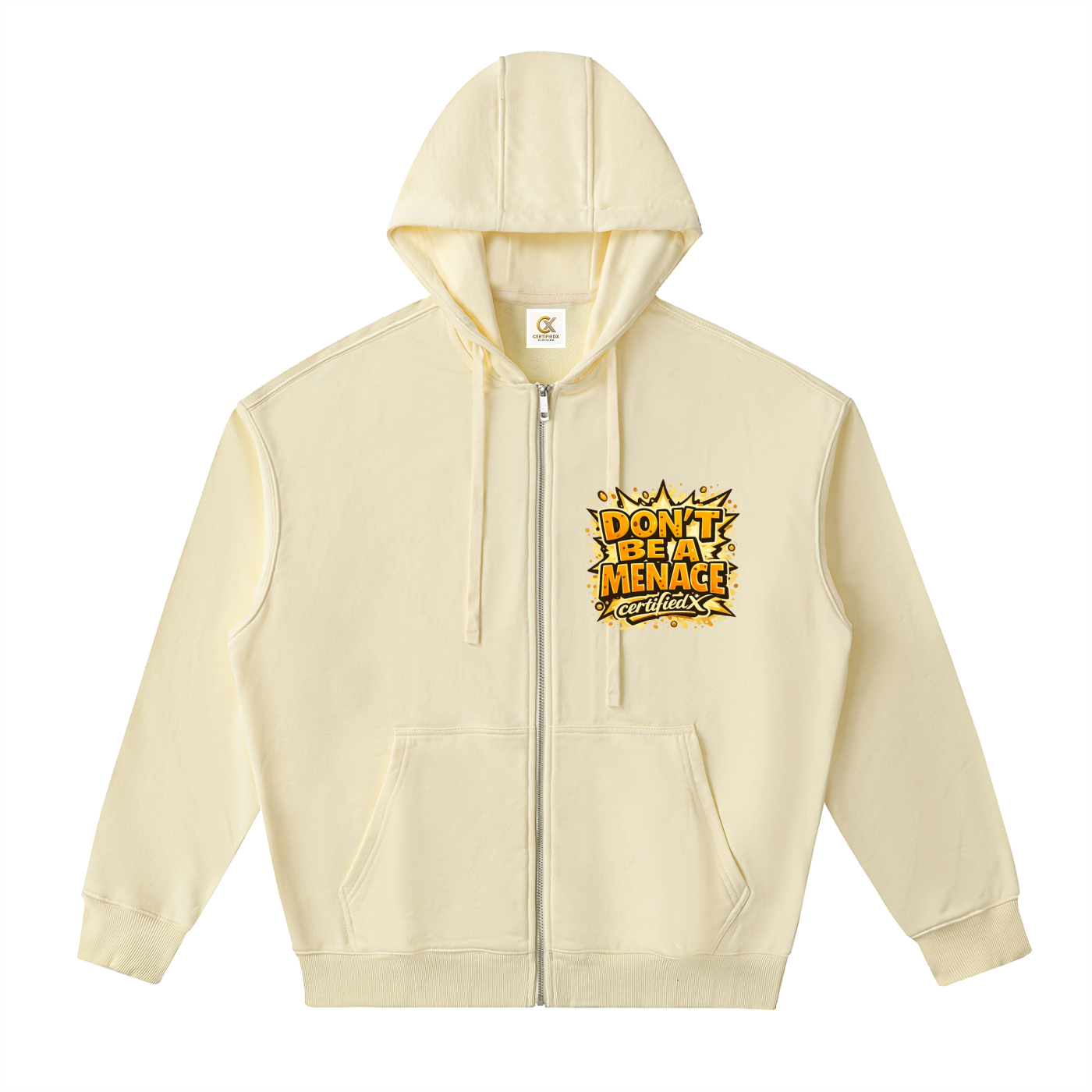 Drop-Shoulder Zip Up Hoodie