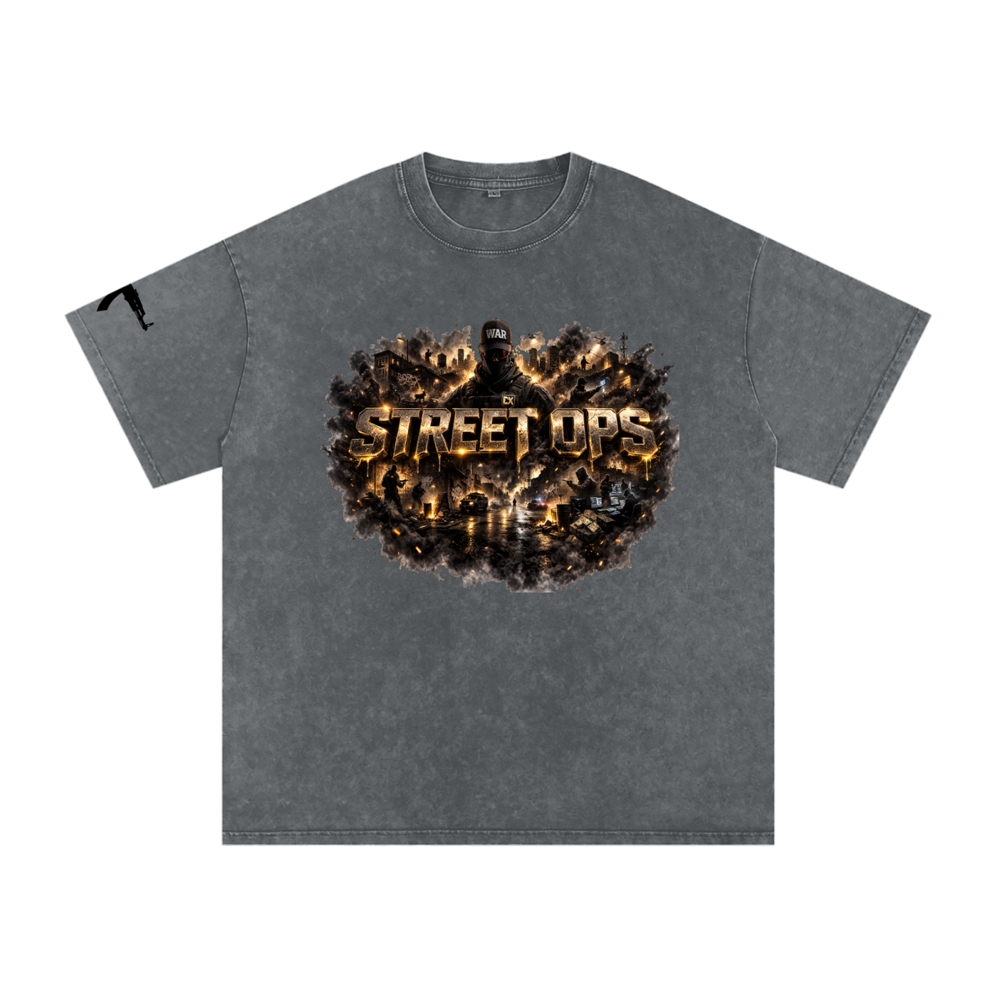 Snow Washed Oversized Cotton T-Shirt