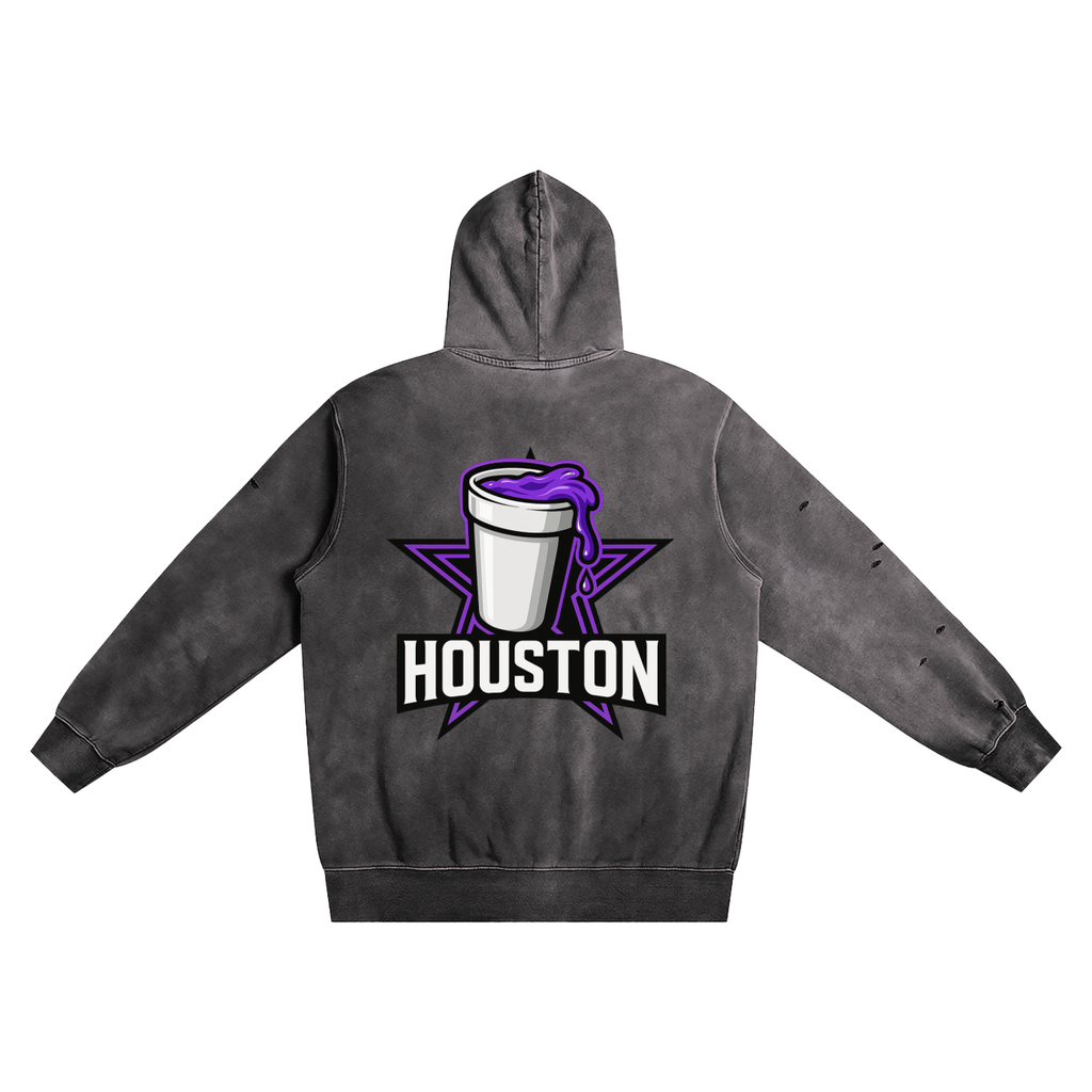 Distressed Vintage Wash Hoodie