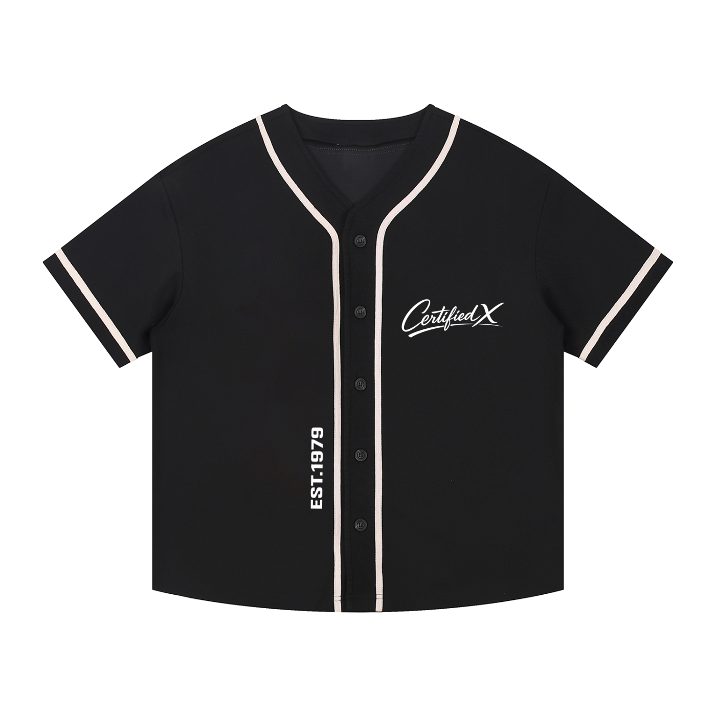 Contrast Piped Button-Up Jersey