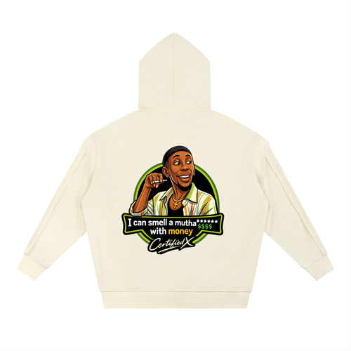 Contrast Tape Raw Edge Double Layered Hoodie