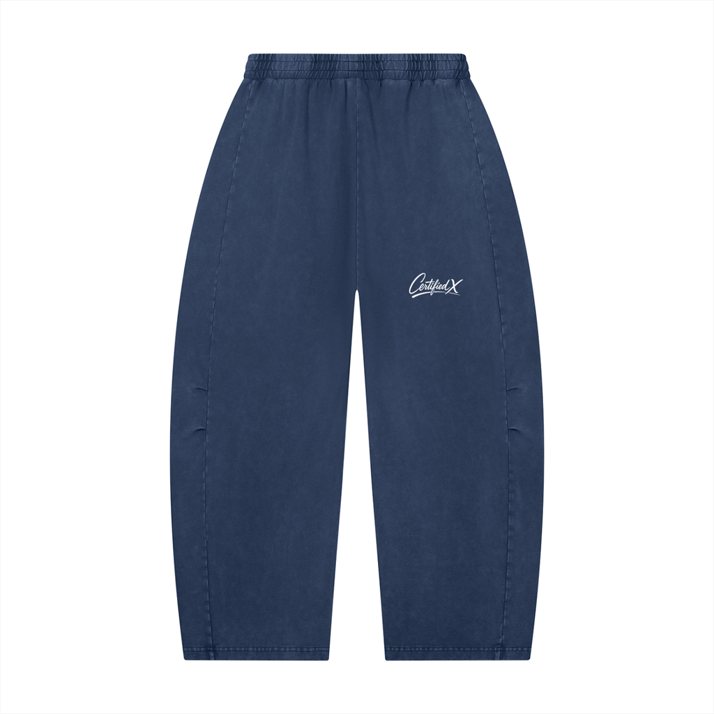Unisex Mineral Wash Barrel Leg Pants
