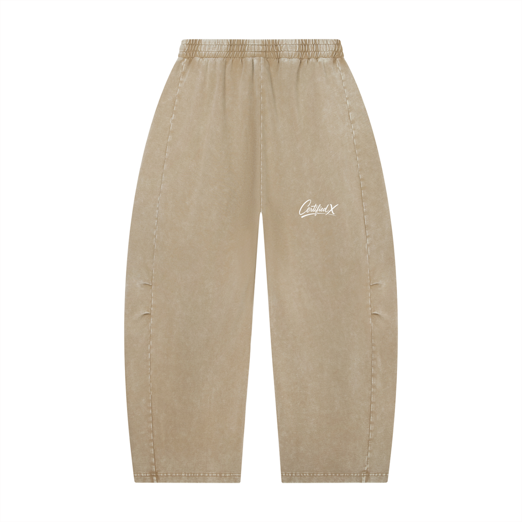 Unisex Mineral Wash Barrel Leg Pants