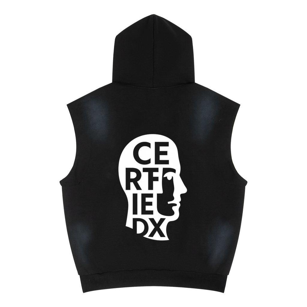 Unisex Vintage Wash Sun Fade Sleeveless Hoodie