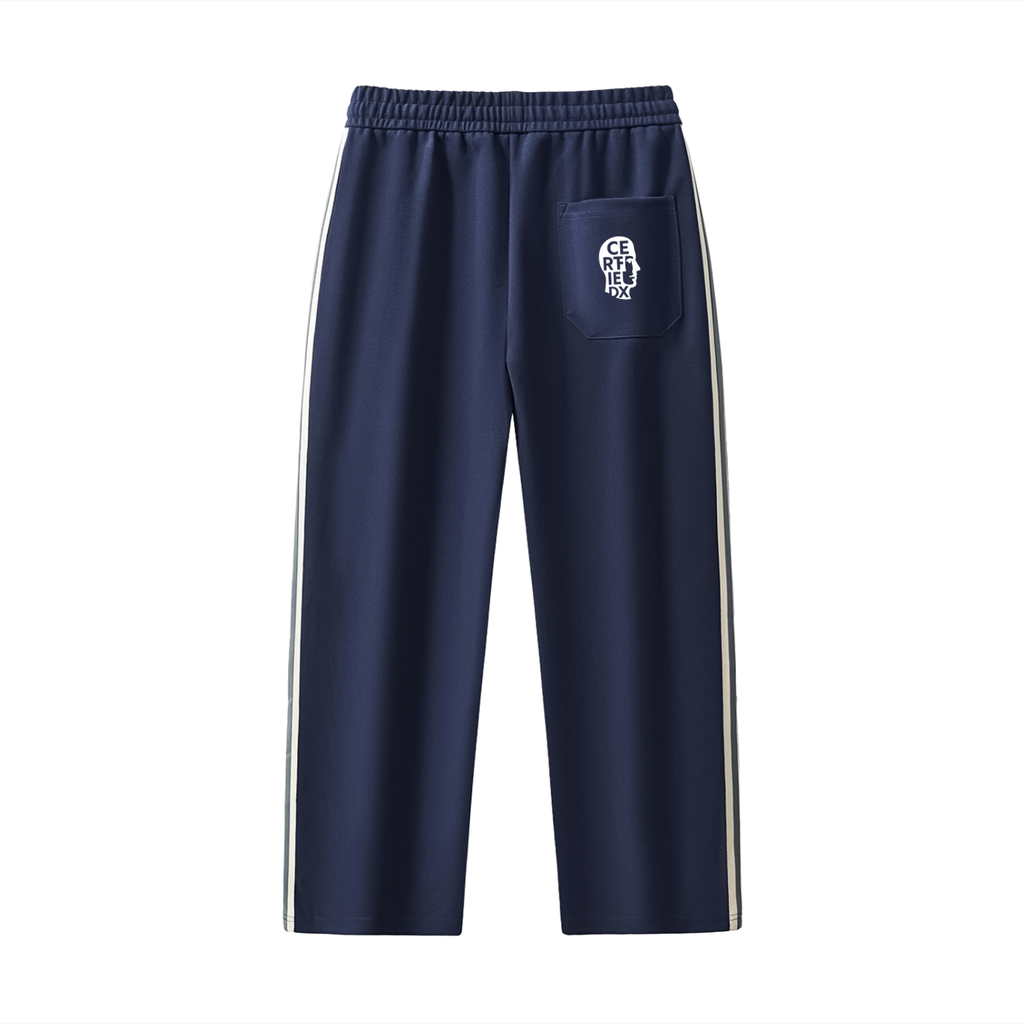 Contrast Side-Stripe Straight-Leg  Pants