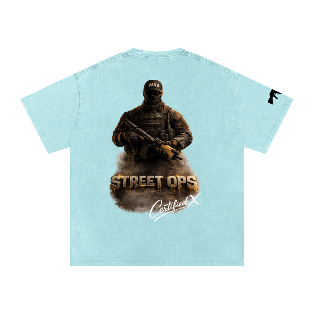 Snow Washed Oversized Cotton T-Shirt