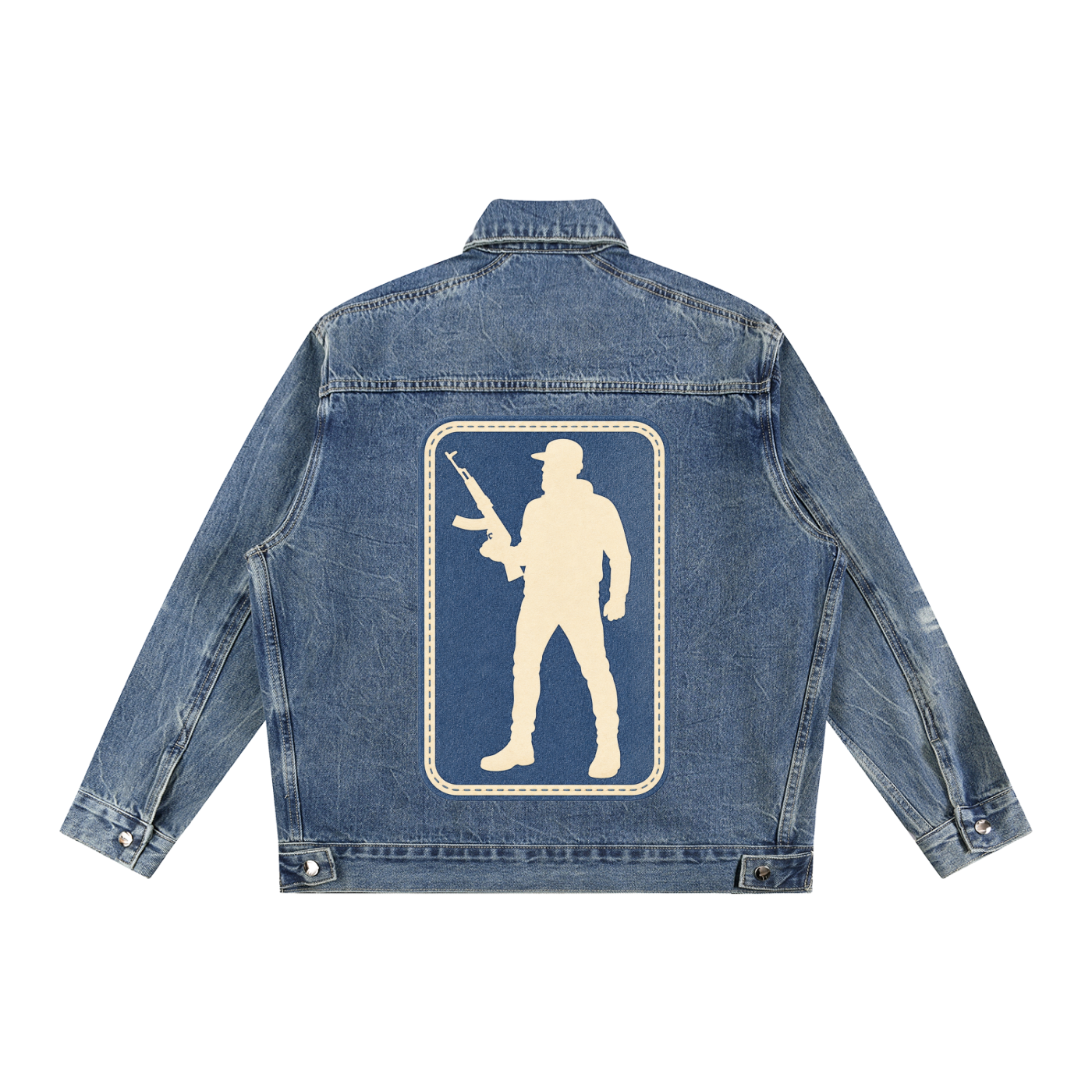 Vintage Wash Zip Up Denim Jacket