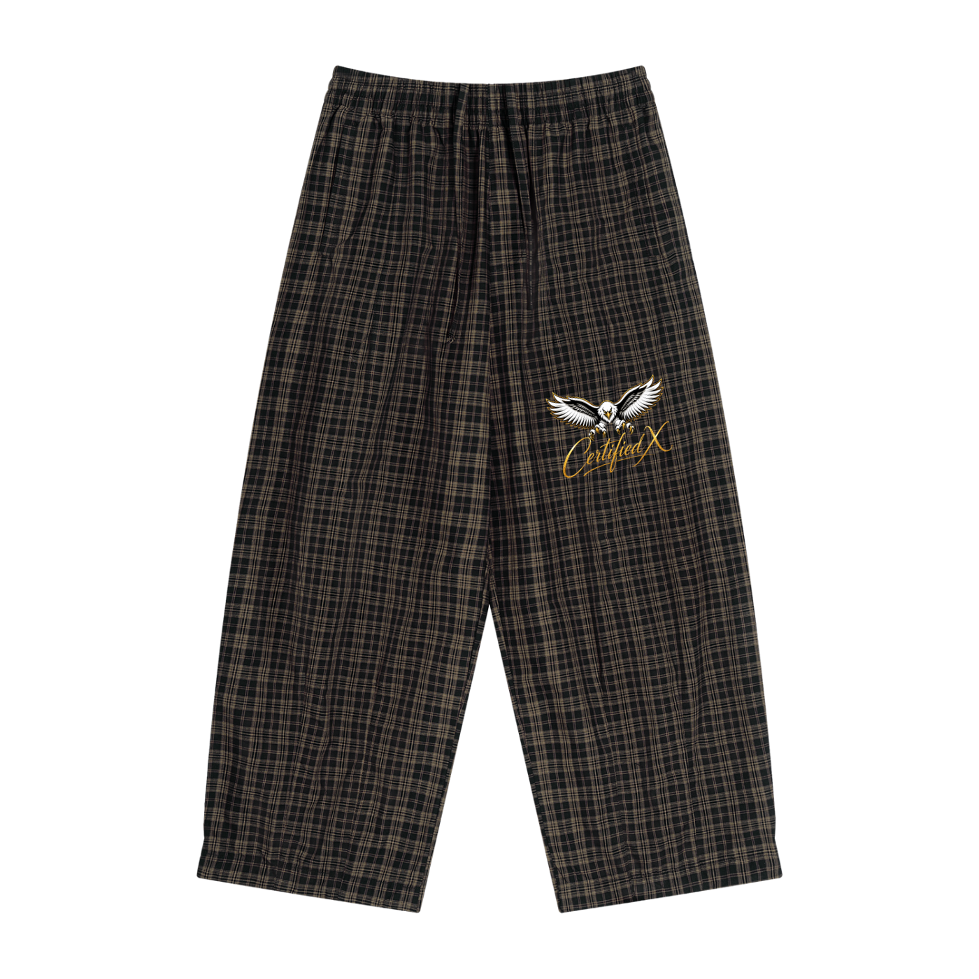 Unisex Plaid Wide Leg Pants