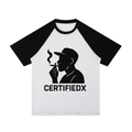 Contrast Raglan Sleeve Mesh T-Shirt