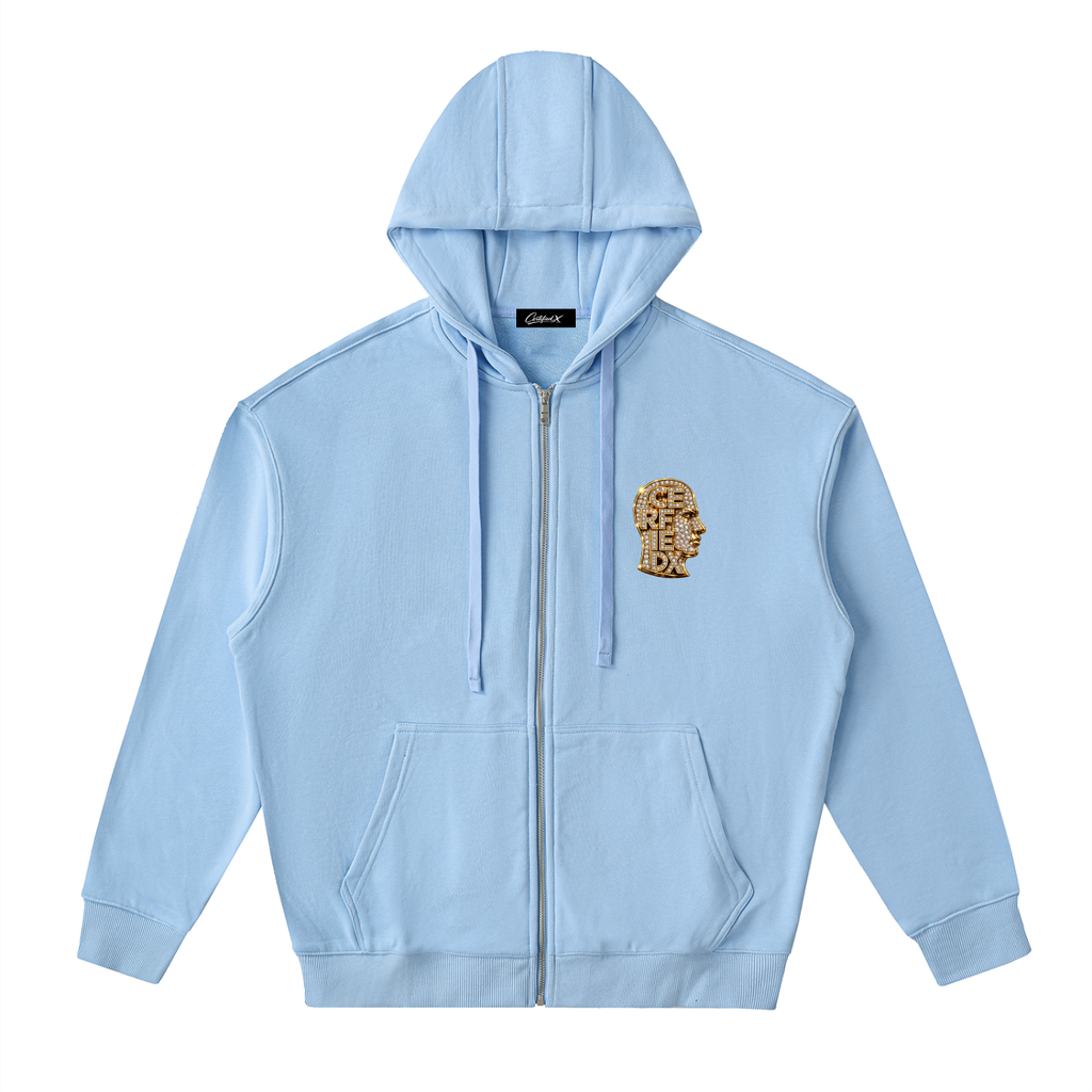 Drop-Shoulder Zip Up Hoodie