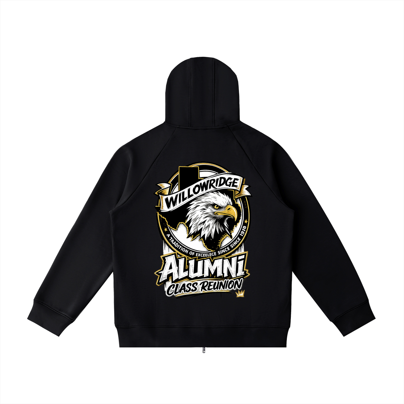 Heavyweight Raglan Sleeve Zip Hoodie