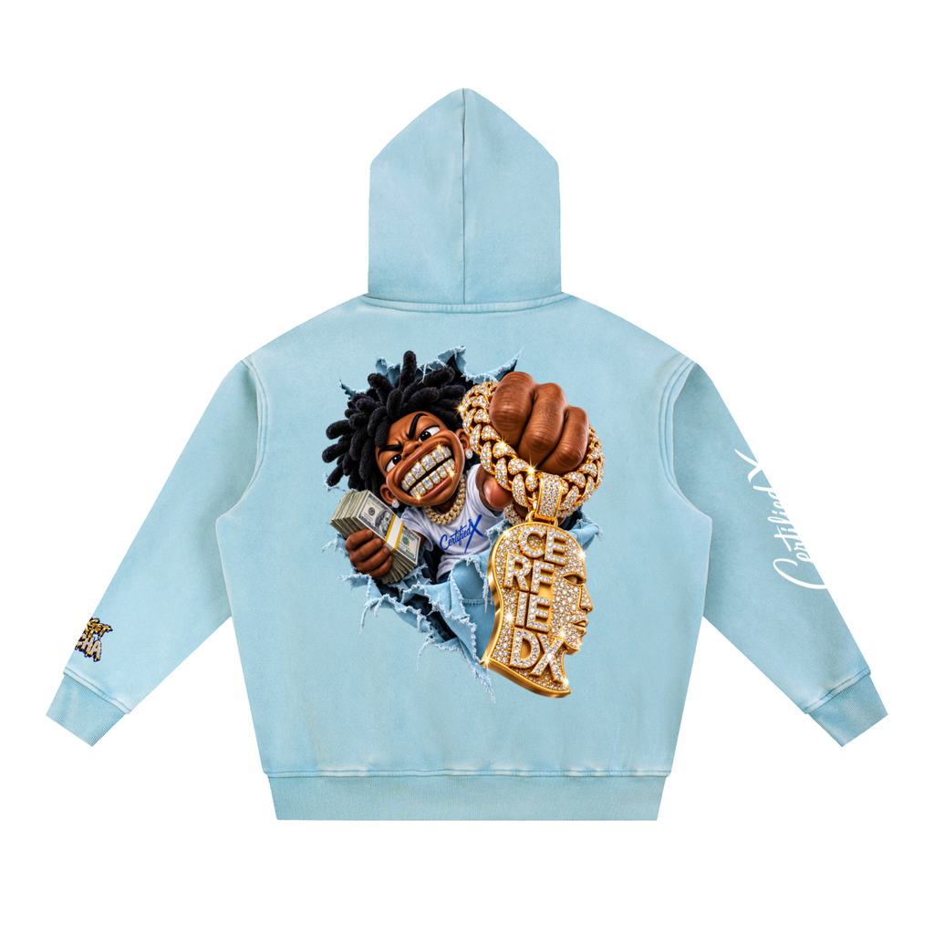 Snow Wash Fleece Oversize Hoodie