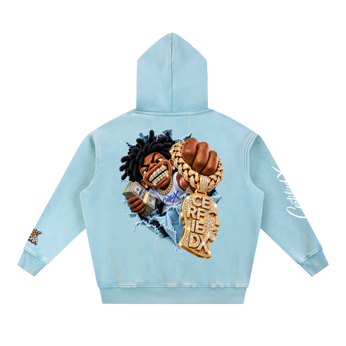 Snow Wash Fleece Oversize Hoodie