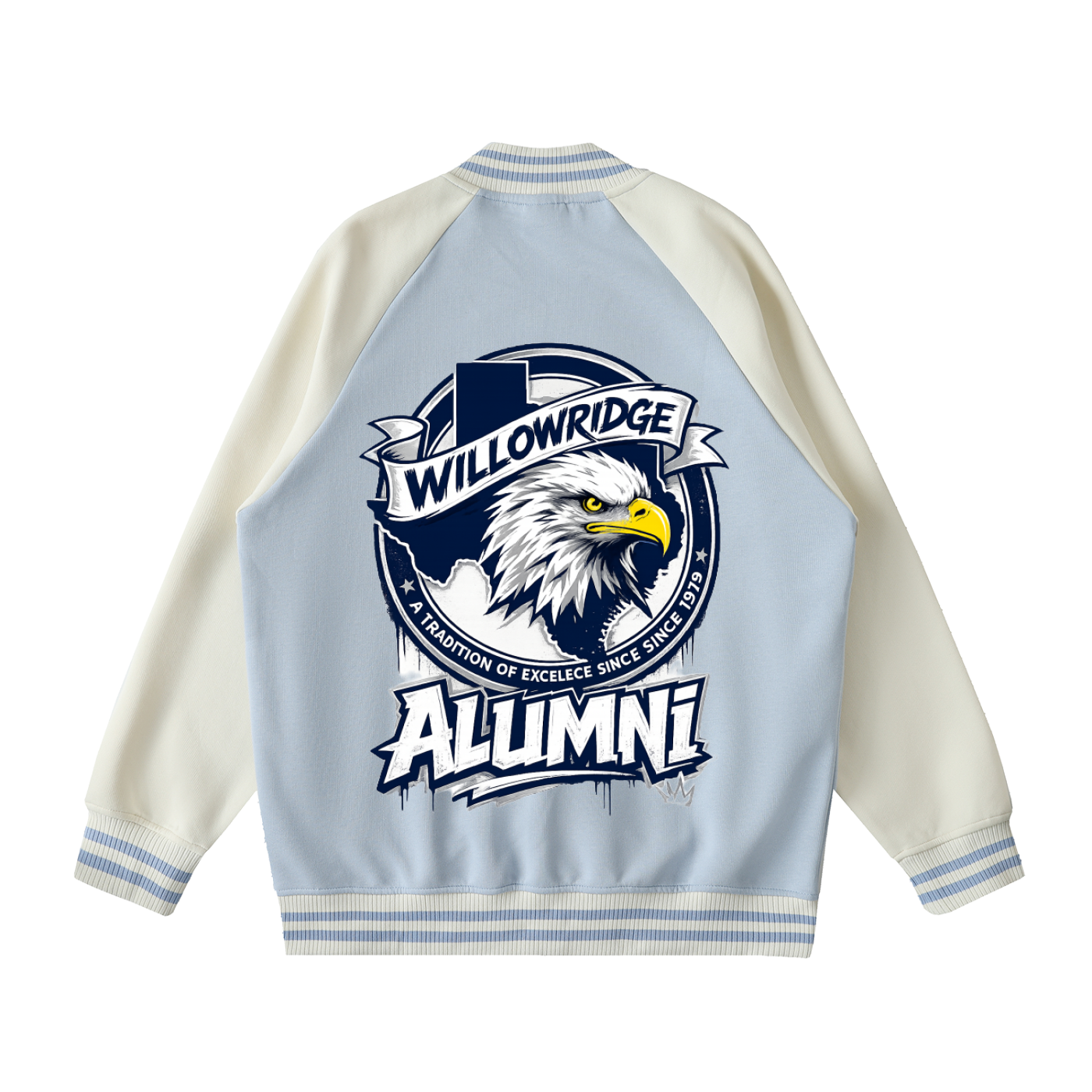 Two Tone Raglan Sleeve Varsity Jacket