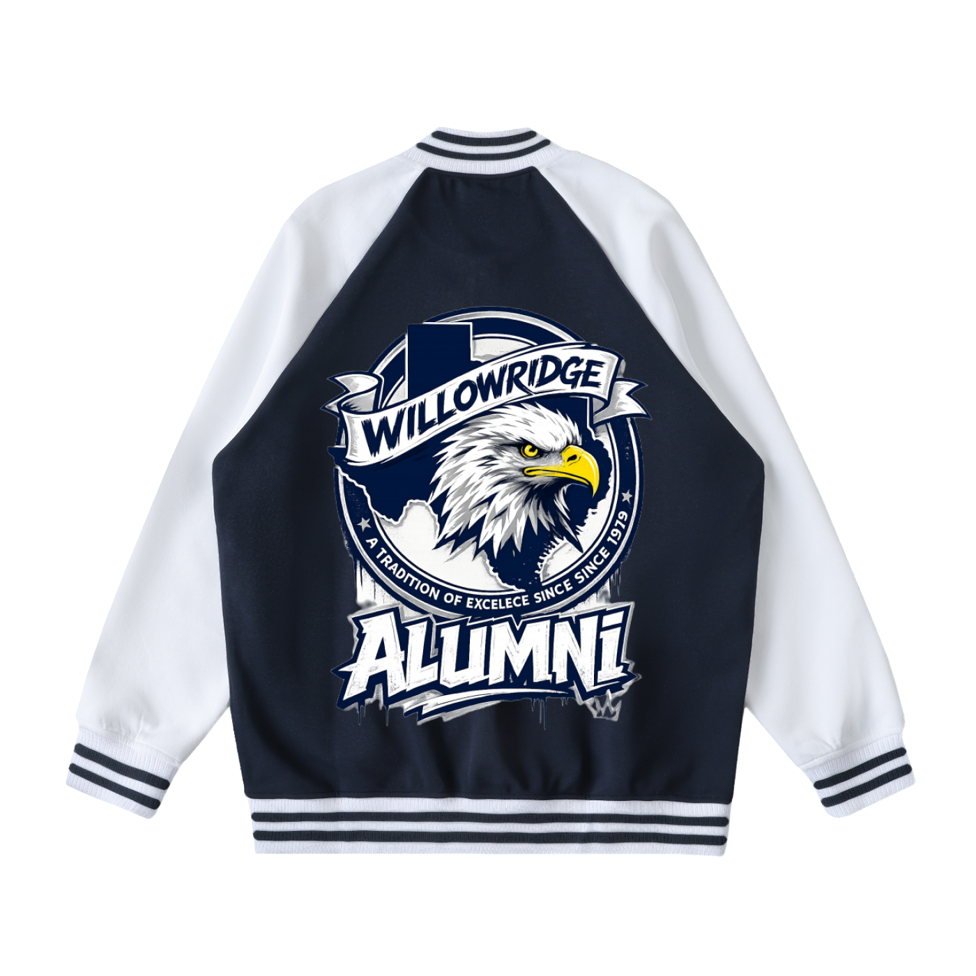 Two Tone Raglan Sleeve Varsity Jacket