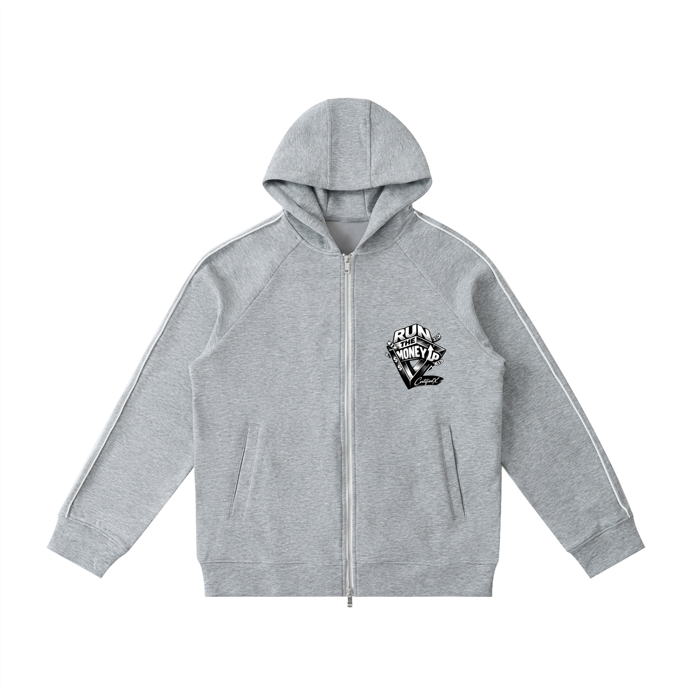 Heavyweight Raglan Sleeve Zip Hoodie