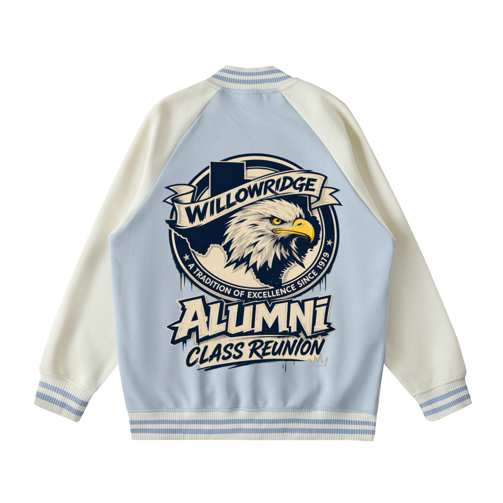 Two Tone Raglan Sleeve Varsity Jacket