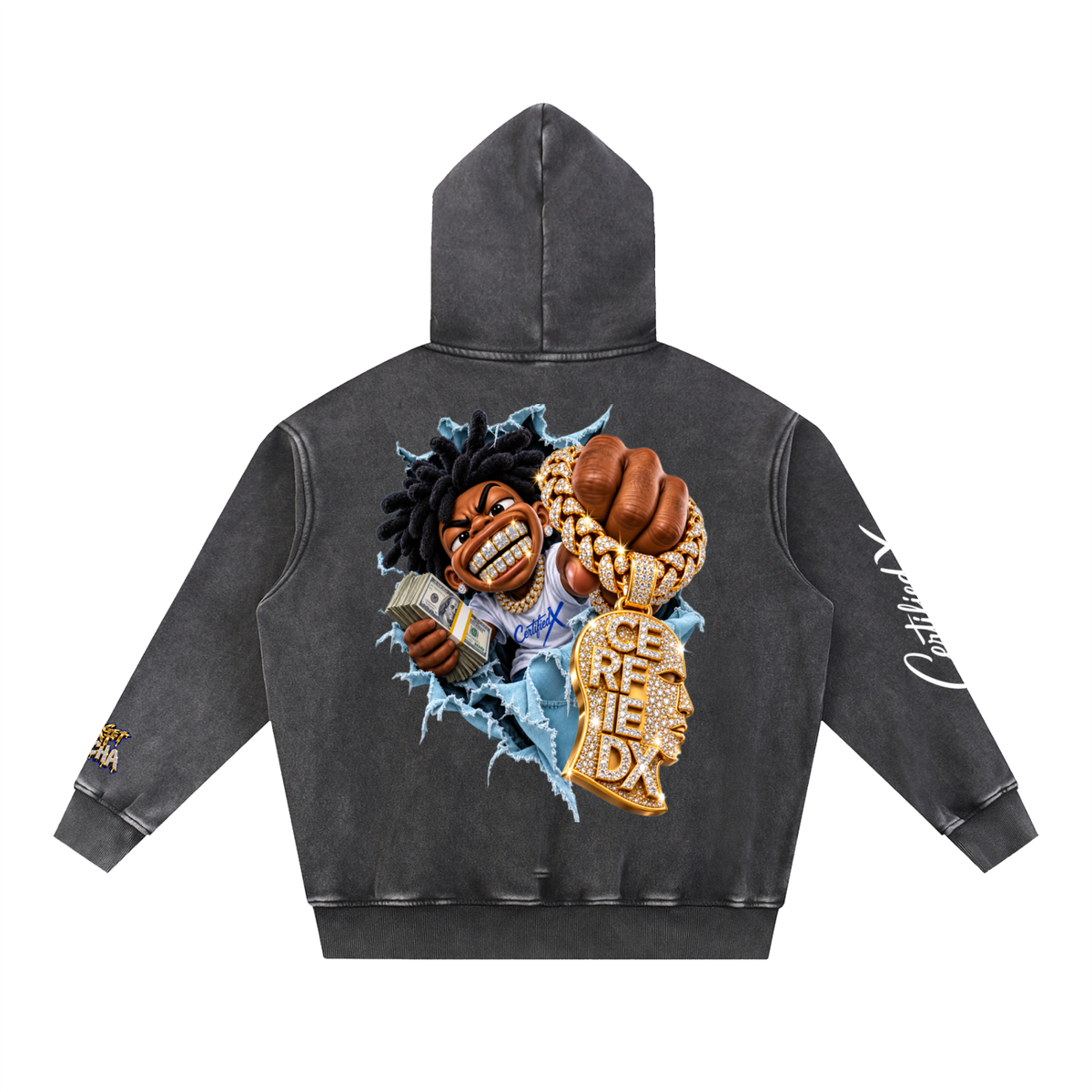 Snow Wash Fleece Oversize Hoodie