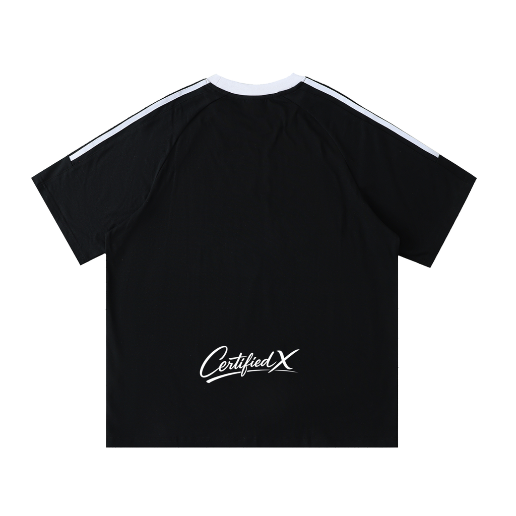 Contrast Tape Crewneck Cotton T-Shirt