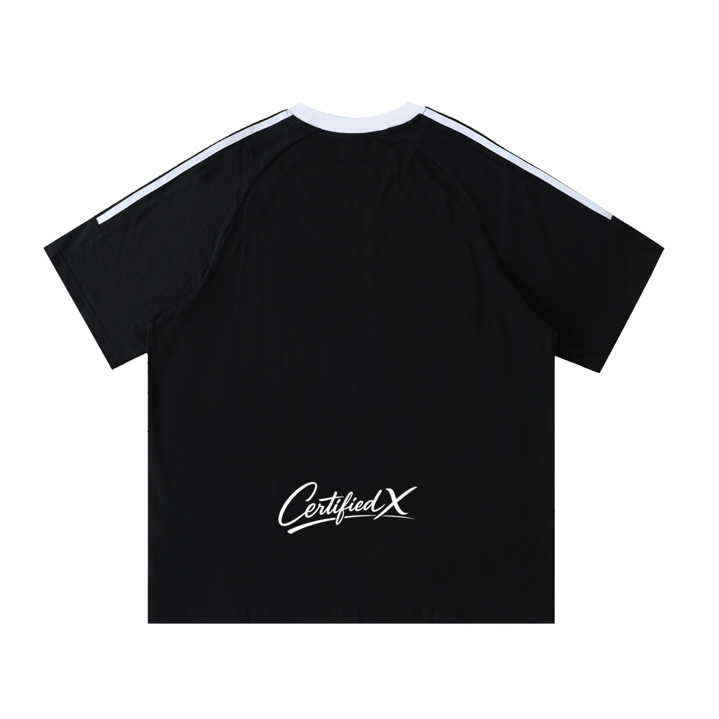 Contrast Tape Crewneck Cotton T-Shirt