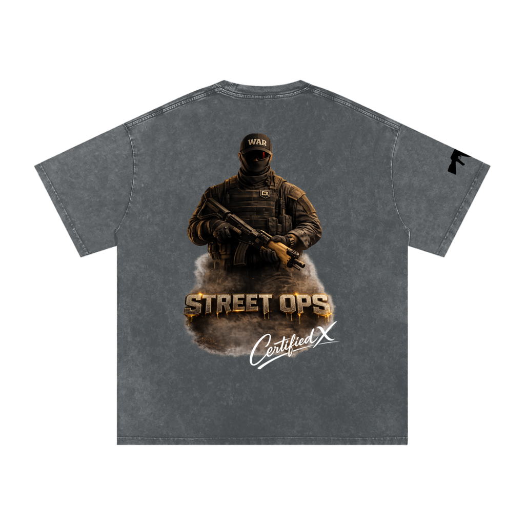 Snow Washed Oversized Cotton T-Shirt