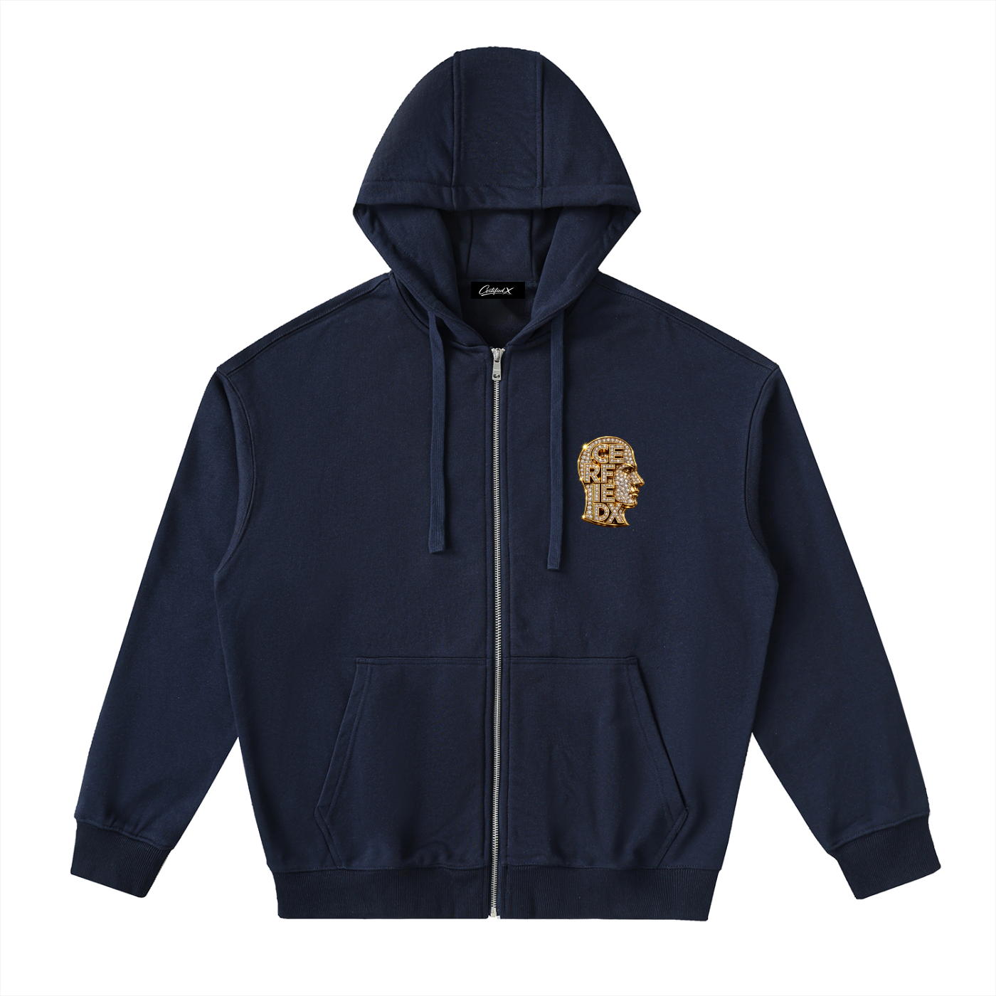 Drop-Shoulder Zip Up Hoodie