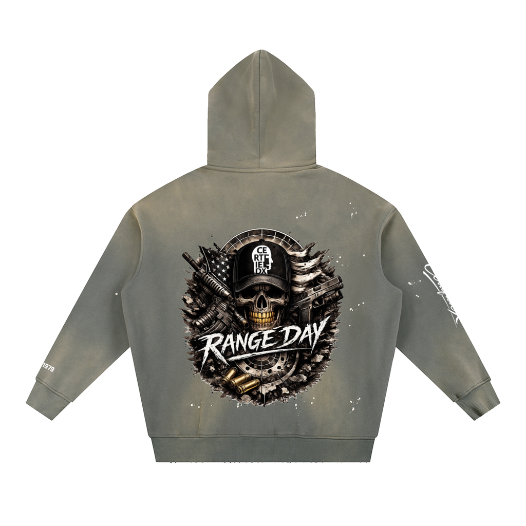 Vintage Washed Frayed Fleece Hoodie