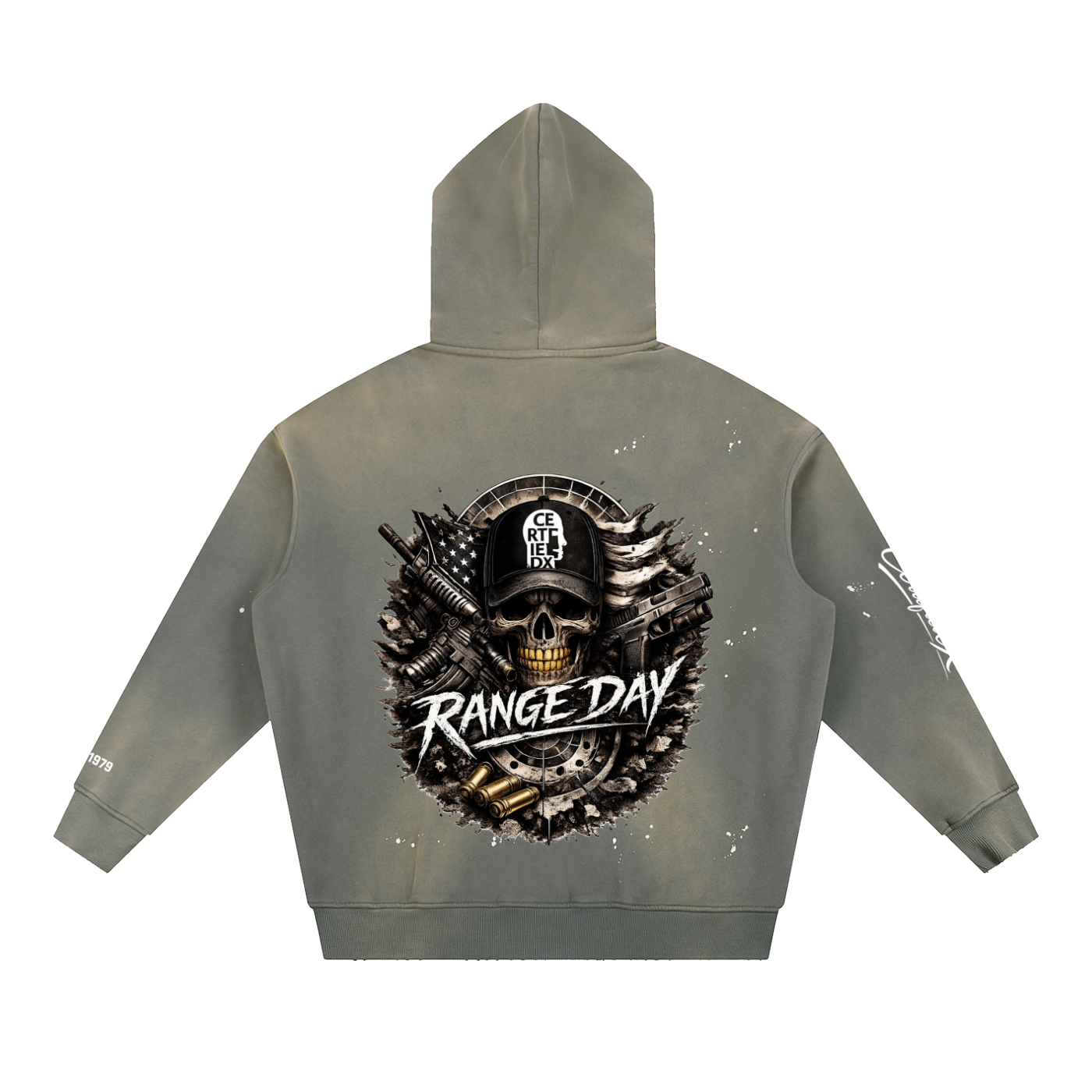 Vintage Washed Frayed Fleece Hoodie