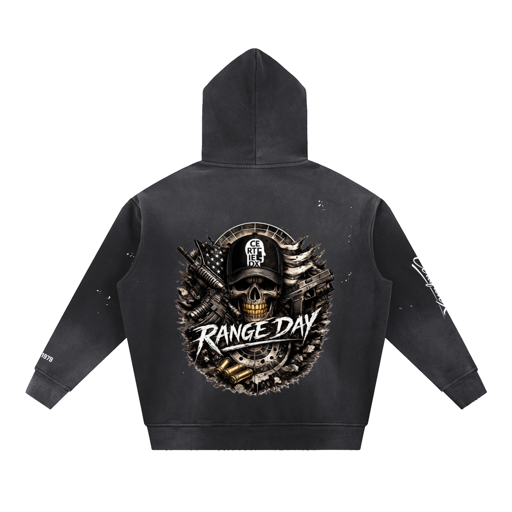 Vintage Washed Frayed Fleece Hoodie