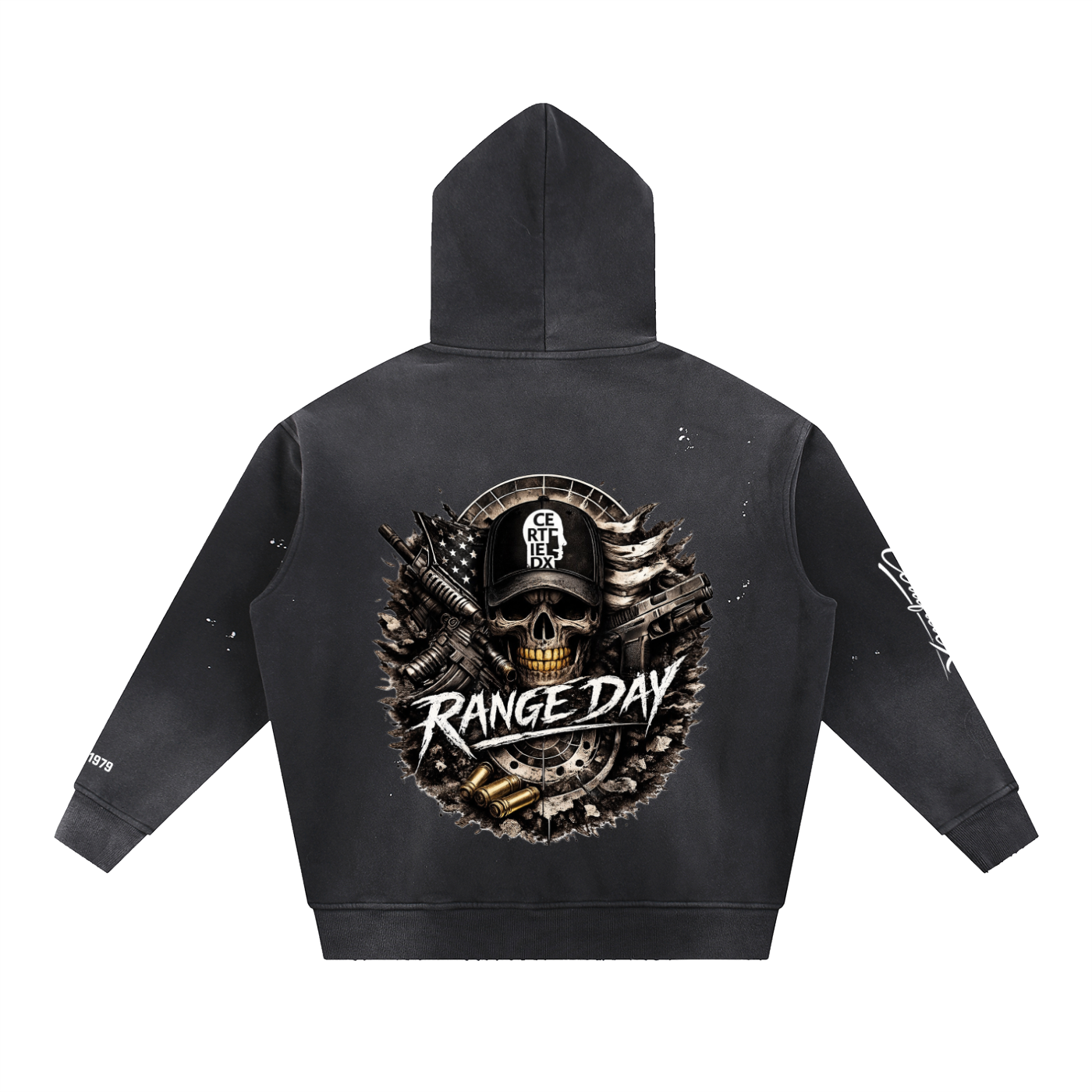 Vintage Washed Frayed Fleece Hoodie