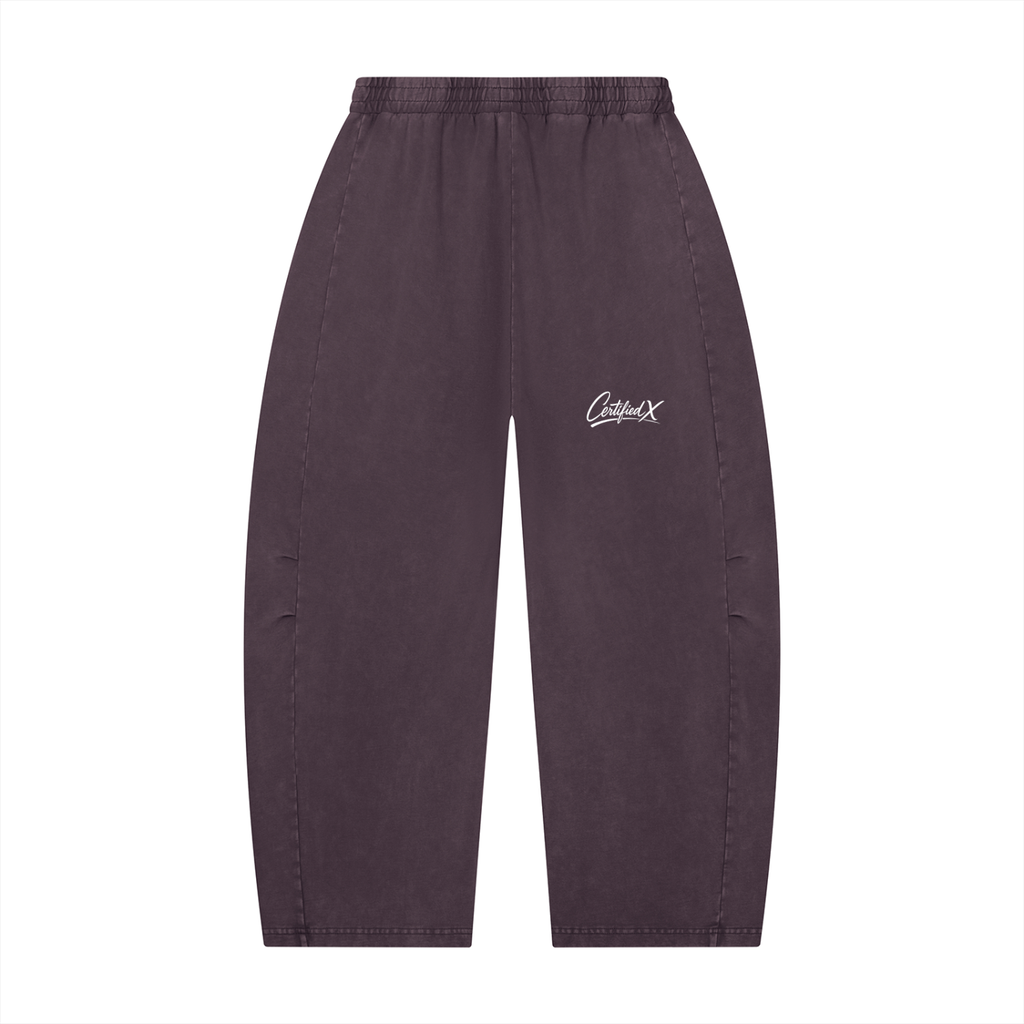 Unisex Mineral Wash Barrel Leg Pants