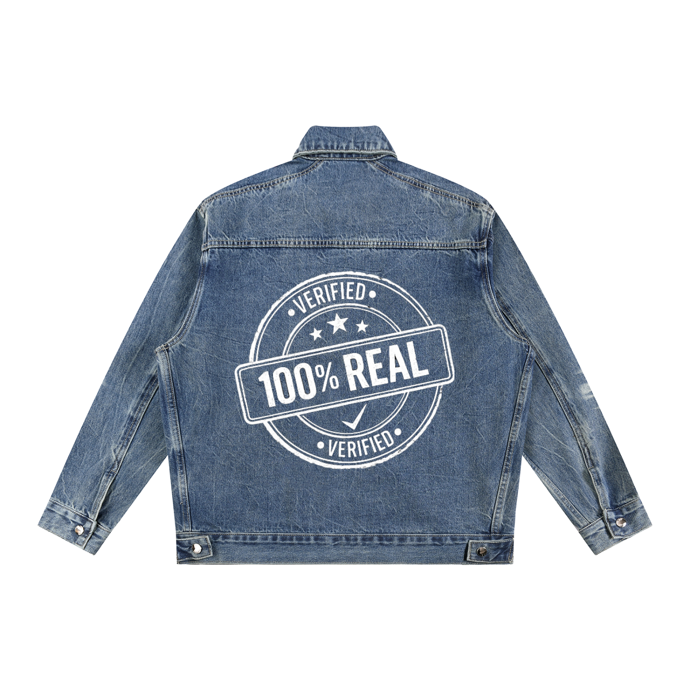 Vintage Wash Zip Up Denim Jacket