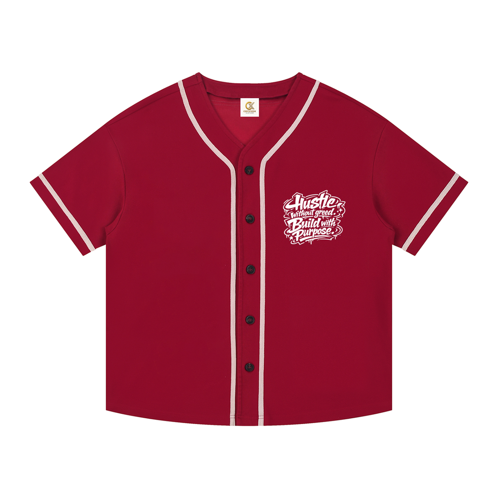 Contrast Piped Button-Up Jersey